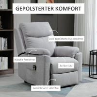 Sillón TV Eléctrico con Asistencia vertical Reclinable 1 Motor Función de inclinación Bolsillos laterales Bolsillo para Mando a Distancia Núcleo de Muelles de Bolso Tapizado gris, Estilo Moderno, Tecnología, Experiencia inteligente, 15 °-160 ° infinitame - details 1
