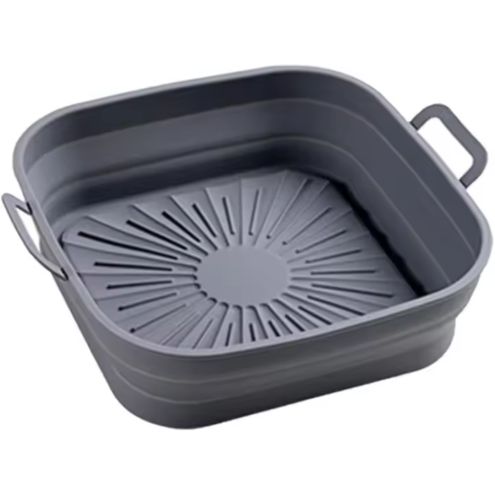 Caja para hornear de silicona para los productos de la freidora reutilizable, Gris - 1