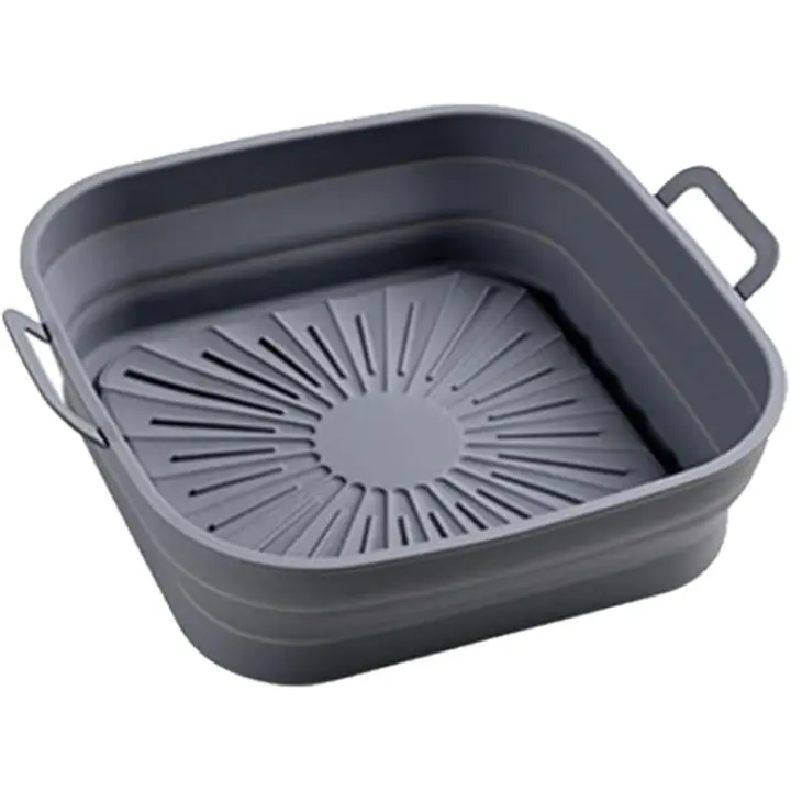 Caja para hornear de silicona para los productos de la freidora reutilizable, Gris - 1
