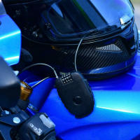 Cerradura De Combinación Para Casco De Motocicleta Herramienta De Bloqueo Con Cadena Telescópica Coded 4 Dígitos Anti-Robo - details 3