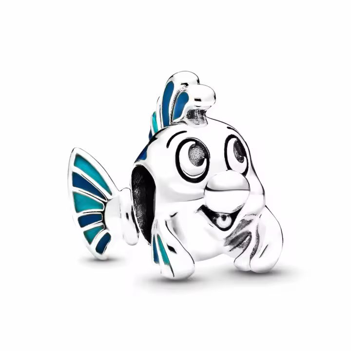 Pandora Charm de Colgante en Plata de Ley Serie de Disney, Serie La Sirenita, Flounder Froude 798230ENMX ，Incluye Caja Original - 1