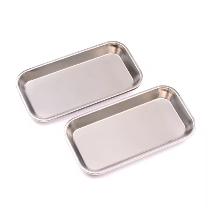 Plato De Almacenamiento De Acero Inoxidable Para Cocina Y Medios De Dientes 1/2pcs Cuadrado Herramientas Médicas Y Tatuaje - 1