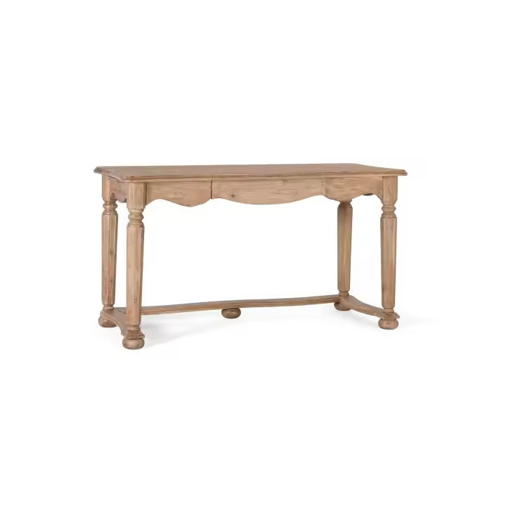 Escritorio con 1 cajón fabricado en madera maciza de acacia natural - 1
