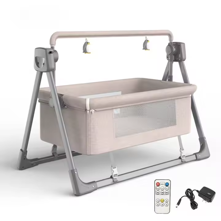 Cama para bebé, cuna para bebé, cama mecedora para bebé con mosquitera, cuna eléctrica para recién nacido, cama para dormir con Bluetooth para bebé,Sacudidor de cama eléctrico con mosquitera, 5 velocidades de oscilación - 1