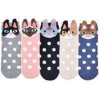 Calcetines De Algodón Para Mujer Con Impresión De Gato Casual Deportivos De Mediana Altura Calcetines De Mezcla De Algodón - details 2