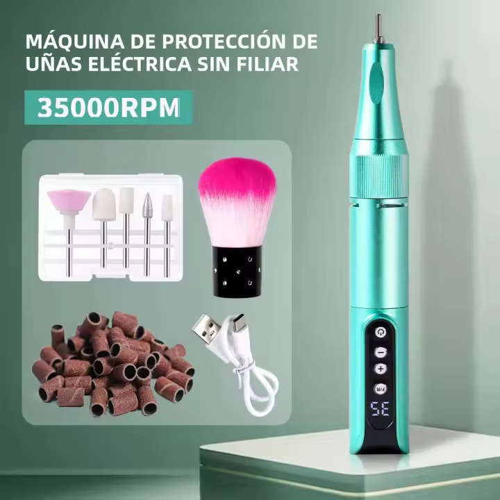 Martillo Eléctrico Portátil Para Uñas 35000RPM Con Batería Recargable Herramienta De Engrazado Y Pulido Para Manicura Y Peluquería Profesional - 1