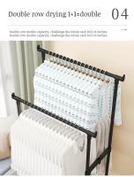 Rack De Ropa Doble Con Gancho Organizador De Ropa Para Dormitorio Móvil Con Ruedas Estante De Ropa Metálico Moderno Para El Hogar - details 7