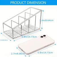 Porta Control Remoto De Plástico Transparente Con 4 Compartimentos Organizador De Escritorio Para Uso En Casa Y Oficina - details 3