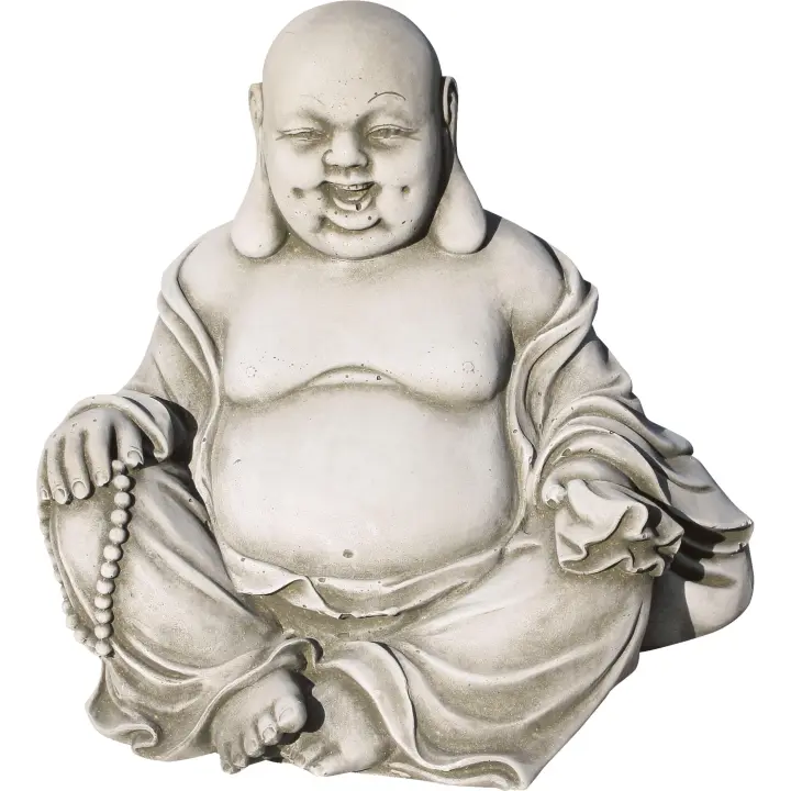 FIGURA DECORATIVA BUDA DE LA RIQUEZA 17CM - Estatua de jardín de piedra resistente a la intemperie de AnaParra - 1