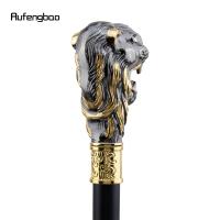 Bastón De Moda Con Cabeza De León Dorado Y Barba Negro Decorativo Para Cosplay Vintage 93cm Punta De Goma Material De Acero - details 6