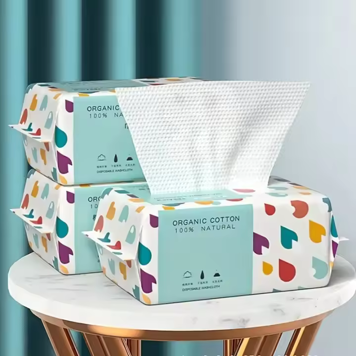100PCS Toallas De Rostro Desechables De Algodón 100% Para Quitar Maquillaje Suaves Tocallitos De Limpieza Seca Para Cuidado De La Piel - 1