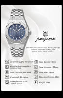 Reloj De Cuarzo Para Hombre PAAZOMU Lujo Cuadrado Resistente Al Agua Con Luminiscencia Fecha Acero Inoxidable Calendario Completo Estilo De Negocios - details 8