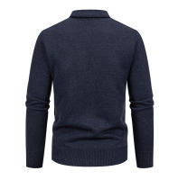 Chaqueta De Fleece Para Hombre Cardigan Grueso De Otoño E Invierno Elegante Y Ajustado Marcas De Lujo Abrigo De Cuello Alto Con Bolsillos Para Uso Diario - details 15