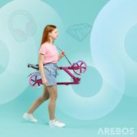 AREBOS Patinete con Ruedas de Goma con LED - Suspensión Delantera - Soporte para Botella y Timbre - details 16