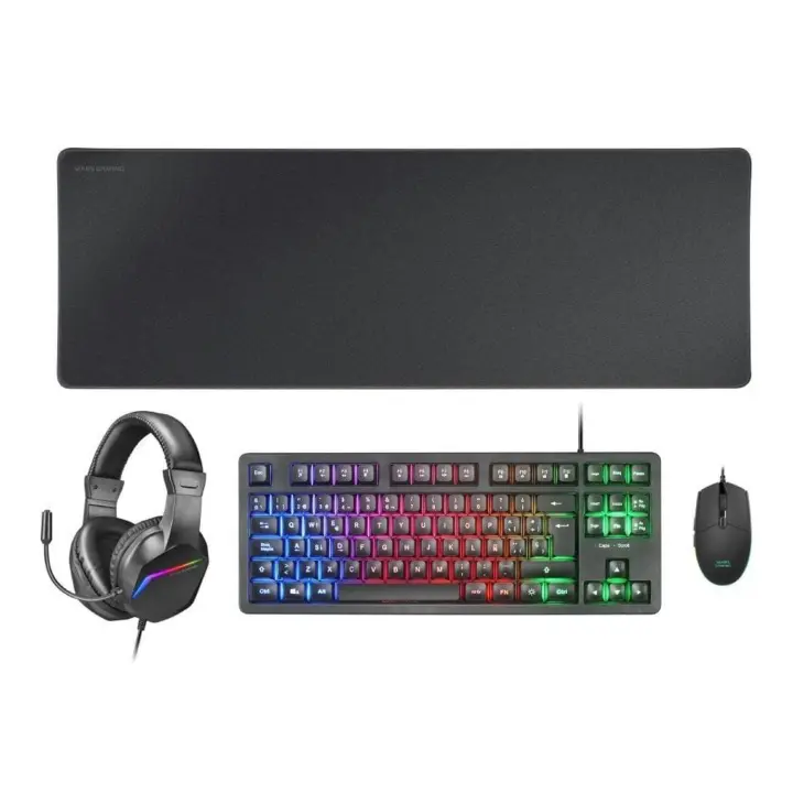 Pack Gaming Mars Gaming MCP-RGB3/ Teclado RGB + Ratón Óptico + Alfombrilla XXL + Auriculares - 1
