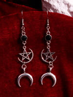 Pendientes Colgantes Góticos Estrella Luna Punk Y2K Para Mujeres Y Hombres Joyería De Fiesta Trenzada Plata Color Nueva Tendencia 2023 - details 4