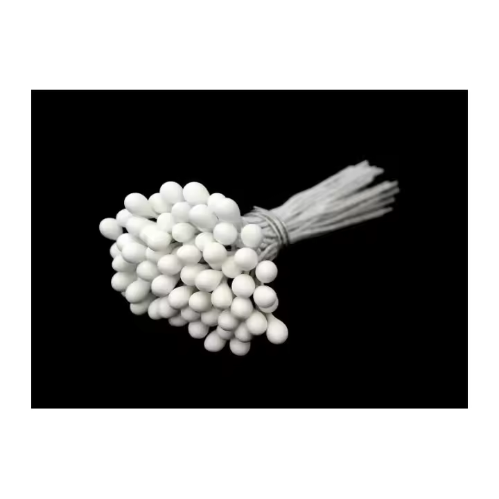 80 Pistilos Mate con Tallo de Alambre Forrado 4mm - Adornos Florales - 1