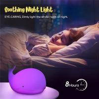 Luz Nocturna USB Recargable De Silicona Con Forma De Ballena Animal 7 Colores Lámpara De Mesa Para Decoración De Habitaciones Regalos Para Niños - details 1