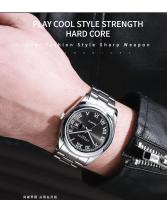 Reloj De Pulsera De Cuarzo Para Hombre CHRONOS Lujo Tendencia Acero Inoxidable Resistente Al Agua Con Calendario Completo Y Manos Luminosas - details 6