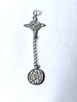 colgante de plata de ley amuleto doble protección nudo de bruja y tetragrámaton -40ycuatrojoyeria - details 2