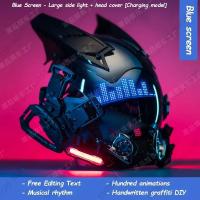 Máscara De Cosplay Punk Cyberpop Con Luz Y Pantalla De Subtítulos Rolling Mecha Soldado Tecnología Control Por App Regalo De Navidad Para Hombres Y Mujeres - details 23