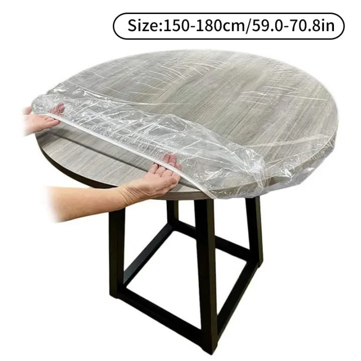 Mantel redondo mesa cuadrada cordón banda elástica cumpleaños camping puesto de comida transparente grueso impermeable y a prueba de aceite Accesorios para muebles al aire libre - 1