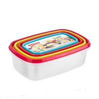 X-Set de 9 Fiambreras de Plástico con Tapa Multicolor, Recipientes Reutilizables para Alimentos, Apilables, Cuadrados y Rectangulares, Apto para Microondas, Lavavajillas y Congelador, Libre de BPA - details 4