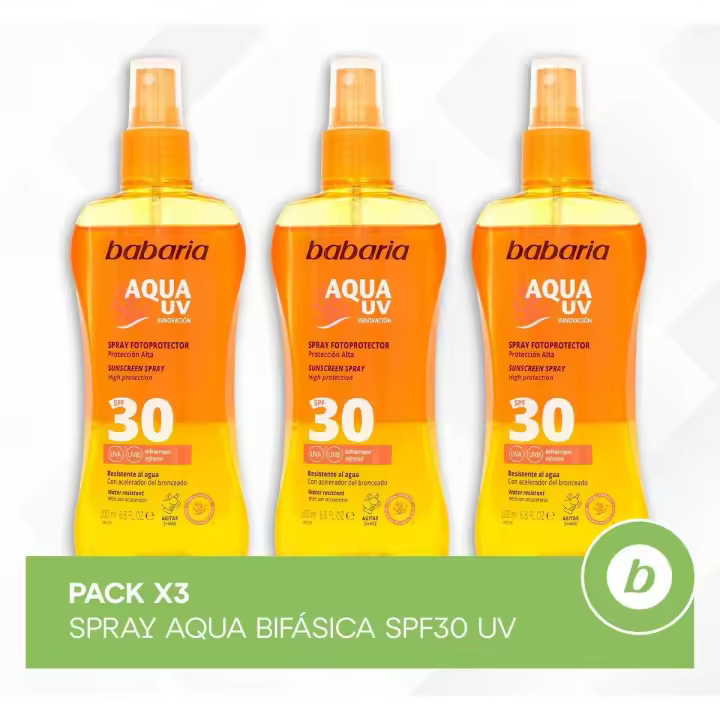 BABARIA PACK X3 SPRAY AQUA BIFÁSICA SPF30 UV - 1