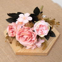 Retro Lirio De Otoño Artificial En Seda Para Boda Decoración De Navidad Y Hogar Peonía Y Esterilla Flores Falsas Accesorios De Fiesta - details 1