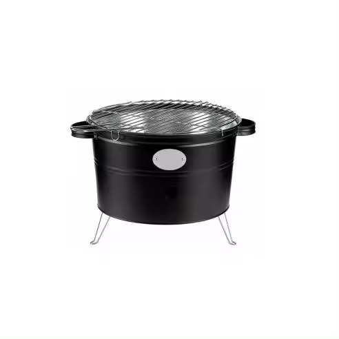Mediawavestore Barbacoa de Carbón de Mesa Redonda de 35 Cm con Parrilla Portátil para Camping - 1