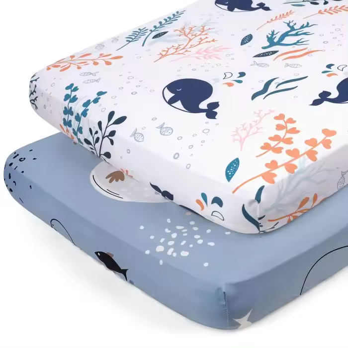 Sábana ajustable para Bebe y Niño, 2 piezas, 100% Algodón, 130x70 cm, unisex, Super suave, para colecho - 1