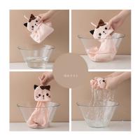 Toalla De Mano De Gato Lindo Para Cocina Y Baño Absorbente De Velocidad Alta Tela De Coral Suave Para Limpieza Y Secado - details 3