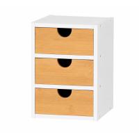 ARISE SHOP - Organizador de Cajones de Bambú Premium | 3 o 4 Niveles | Multiusos para Hogar y Oficina | Madera Ecológica Resistente - Negro/Blanco - details 0