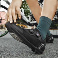 Zapatos De Ciclismo Para Hombre MTB Transpirables Negros Con Plataforma Plana Y Cierre De Bloqueo Libre Material De Suela De Goma Cómodos Para Bicicleta De Montaña Y Zapatillas De Ciclismo - details 27