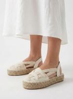 Calzados soraia, Alpargatas de plataforma para mujer con diseño de cintas cruzadas, sandalias de esparto con suela de yute trenzado, calzado casual de lino transpirable, sandalias planas con tira trasera elástica estilo boho. - details 14