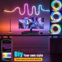 Luces LED Neón Wiscolor 5V USB RGBIC 1M 2M 3M 5M Impermeables Con Control Remoto Y Sincronización Musical Para Decoración De Hogar - details 2