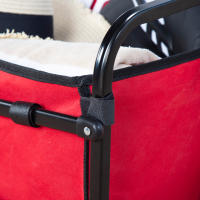 Aktive - Carro transporte plegable, 65x40x48/94 cm, rojo, con 4 ruedas Ø12 cm, capacidad de carga 60 kg, mango ajustable 2 alturas, estructura de acero, tejido poliéster, carrito playa con ruedas, carro transportador - details 5