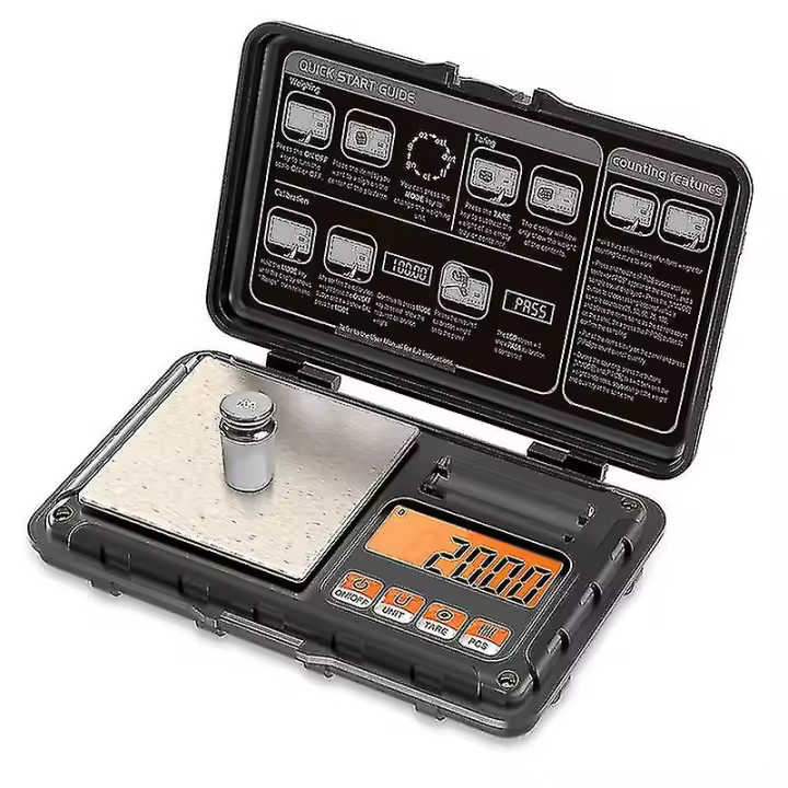 50g 0.001G Escala Electrónica Digital Mini Escala de Precisión Profesional 200g 0,01G Bolsa Escala Miligramo Pesos de Calibración-Y - 1