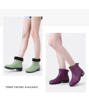 Botas De Lluvia Para Mujer Cortas Moda Impermeables Zapatos Casuales De Goma Antideslizantes Suela Gruesa Versátiles Para Todas Las Estaciones - details 19