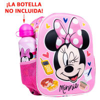 Mochila 3D Minnie Mouse Disney 31cm Mochila Escolar Infantil Para Niñas Material Preescolar de 2 a 4 años, color rosa - details 0