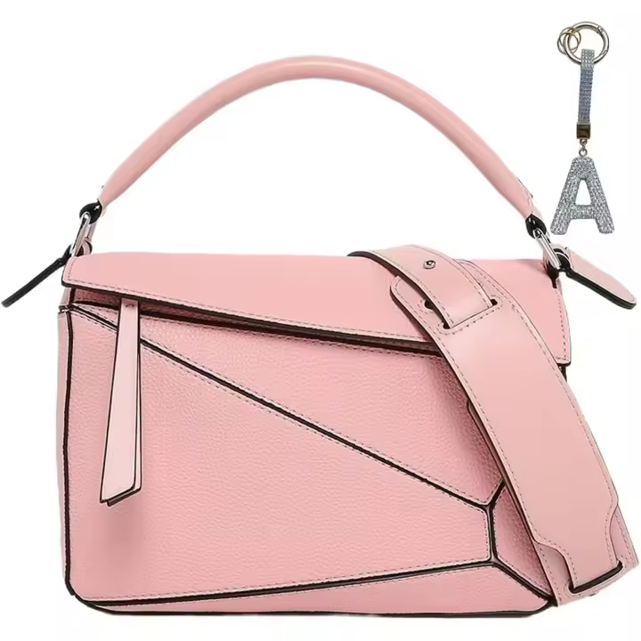 Bolso de mano con diseño geométrico para mujer, bolso cruzado para mujer, bolso cruzado con grano de lichi, bolso ligero con asa superior pequeña - 1