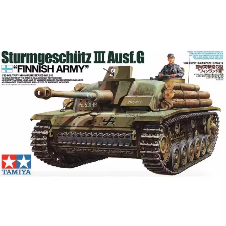 Stug III Ausf G con calcas Finlandesas Tamiya-35310 - 1