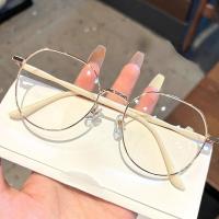 Gafas Planas De Luz Metálicas Nuevas Coreanas Para Hombres Y Mujeres Anti Luz Azul/radiación Gafas De Moda Circular Material De Armazón De Aleación - details 0