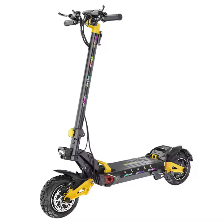 IENYRID ES60 Patinete eléctrico, motor 2*1200W, batería de 48V 23Ah, neumático de 11 pulgadas, velocidad máxima de 60 km/h, alcance de 70 km, carga máxima de 150 kg, freno hidráulico, desbloqueo con botón de seguridad, plegado rápido - 1