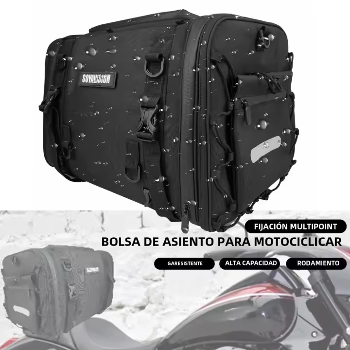 Bolsa De Motocicleta 40L-60L Impermeable PVC Durable Equipaje Seco Para Exterior Accesorio De Asiento Trasero De Motocicleta - 1