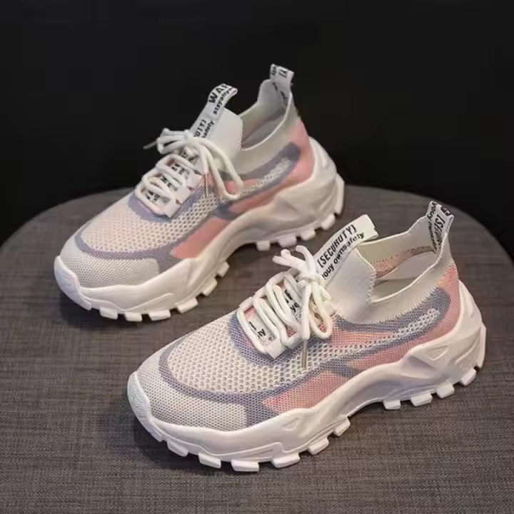 Zapatillas De Correr Para Mujer 2024 Estilo Coreano Transpirables Y Ligeras Moda Casual Suela De Plástico Sin Cubierta Del Tobillo - 1