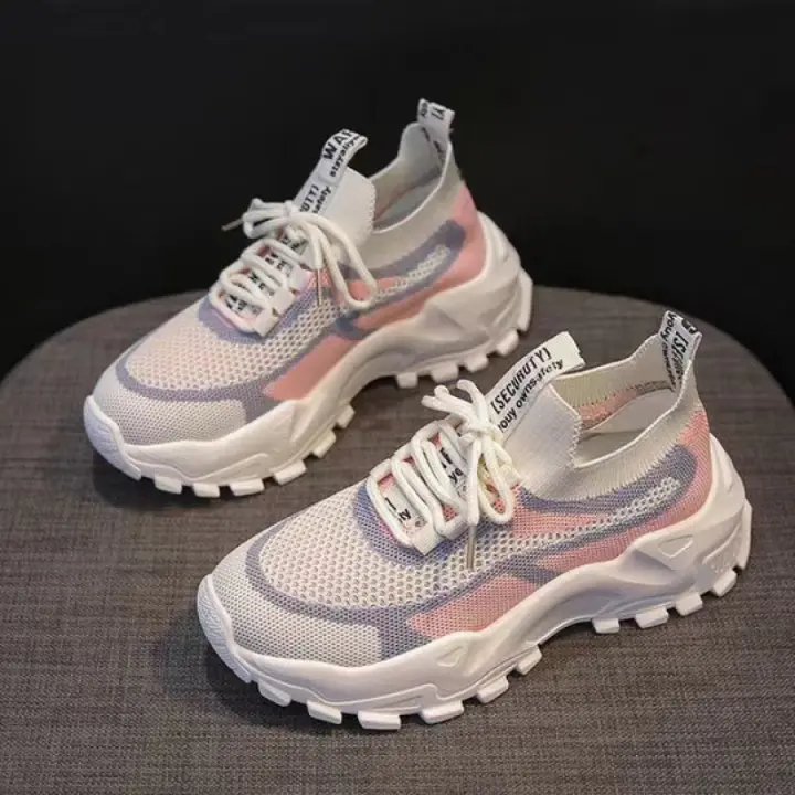 Zapatillas De Correr Para Mujer 2024 Estilo Coreano Transpirables Y Ligeras Moda Casual Suela De Plástico Sin Cubierta Del Tobillo - 1