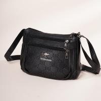 Bolso Bandolera De Moda Para Mujer En Cuero PU Gran Capacidad Con Múltiples Bolsillos Bolso De Hombro Negro Con Relieve Para Salidas Y Fiestas - details 18