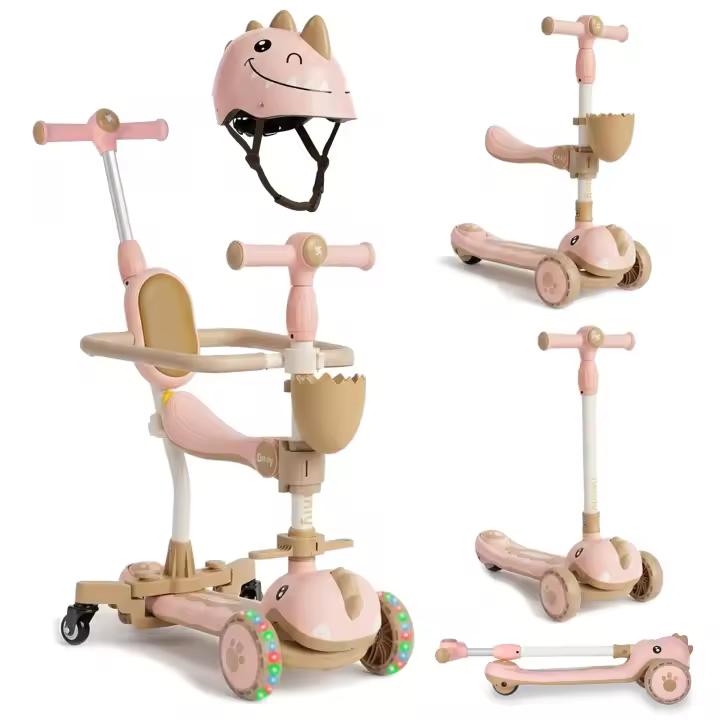 Twinly - Patinete evolutivo niños 3 en 1 DINLY con Casco, Scooter Multifuncional Patinete Infantil Desde 12 Meses a 6 años - 1