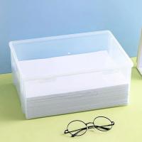 Caja De Almacenamiento Multifuncional Para Escritorio De Oficina Y Hogar Capacidad Grande Para Papel A4 Organizador Ecológico De Plástico Transparente - details 5